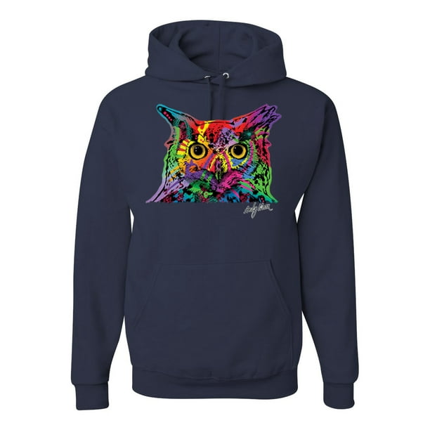Colorful Neon Owl Face Animals Unisex Graphic Hoodie Sweatshirt